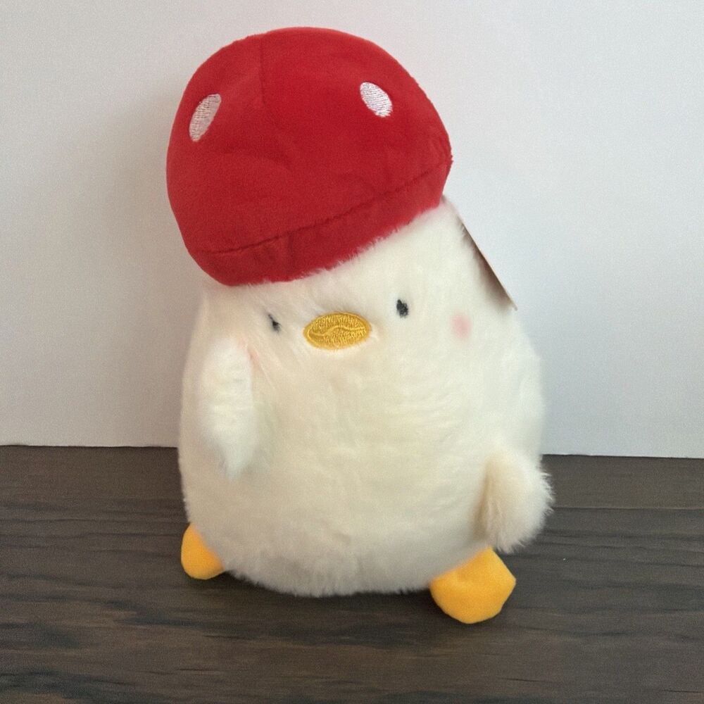 Xinairong Cute Duck With Mushroom Hat Plush Stuffed Animal 8 Inches NWT